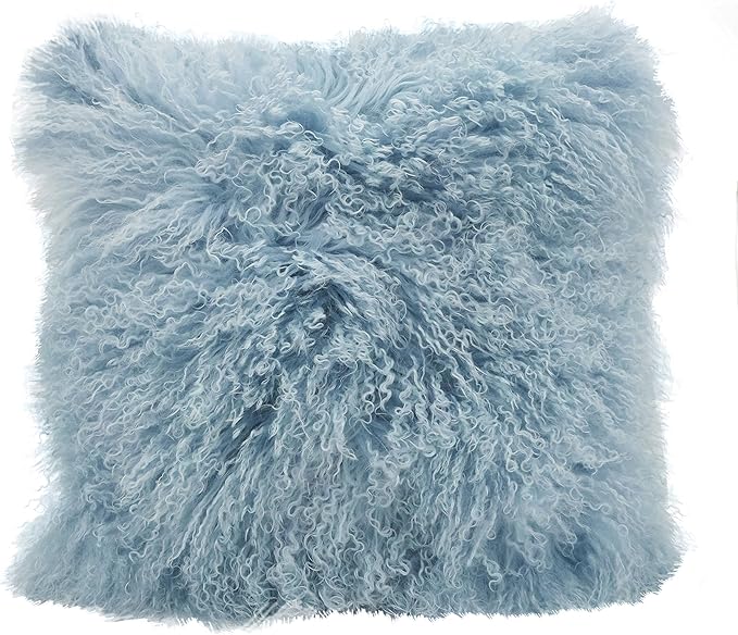 SARO LIFESTYLE Mongolian Lamb Fur Poly Filled Throw Pillow