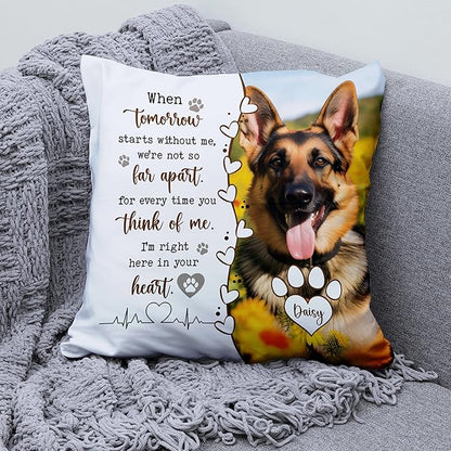 Personalized Pet Photo Memorial Throw Pillow (Insert Included), Sympathy Gift for Pet Loss, Dog Loss Gift, Photo Pillow Case Cover