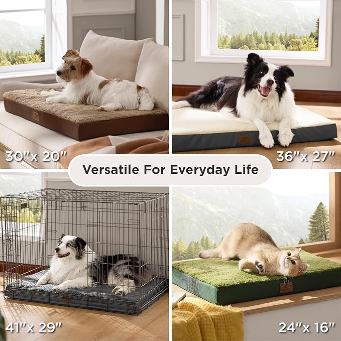 Bedsure Dog Bed for Small Dogs - Comfy Flat Puppy Beds with Removable Washable Cover, Orthopedic Egg Crate Foam Pet Mat, Suitable for Pet Up to 15 lbs