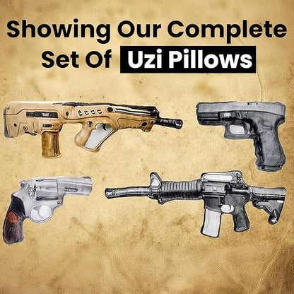 Caliber Gourmet Hug Soft Tactical Automatic Handgun Throw Pillow | Cotton Plush Stuffed Decorative Pillow with Soft Cushion, Men's Apartment Decor Aesthetic, Loved by Military Personnel, Veterans