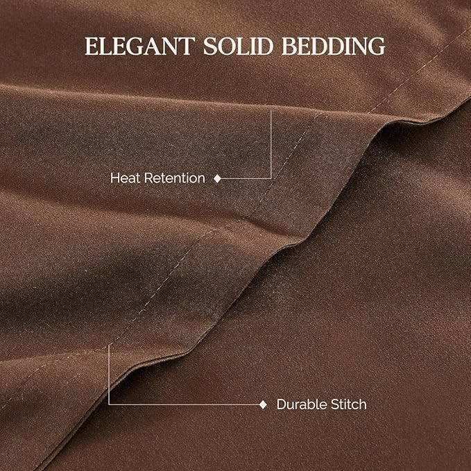 Andency Dark Brown California King Comforter Set, 3 Pieces Cal King Lightweight Soft Solid Bed Comforter, Oversized Fluffy Microfiber Bedding Set (104x96In, 2 Pillowcases)