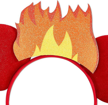 Flame Mouse Ear Headbands,Sparkle Mouse Ears Headband for Boy Men Cartoon Princess Costume Cosplay Decoration