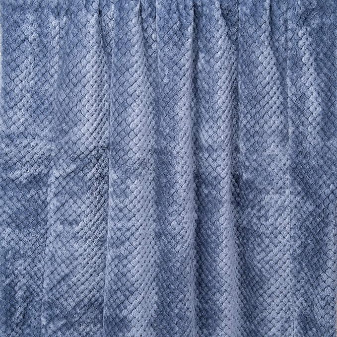 DW Plush Fleece Receiving Blanket for Dog, Cat, and Pet - Warm and Soft, Couch, Sofa, Travel and Outdoor, Camping (24" x 32", Smoked Blue)