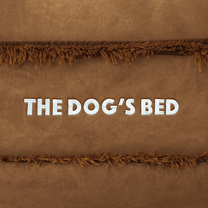 The Dog’s Bed Replacement Outer Cover, Fur Fabric, Honey Fur, Medium