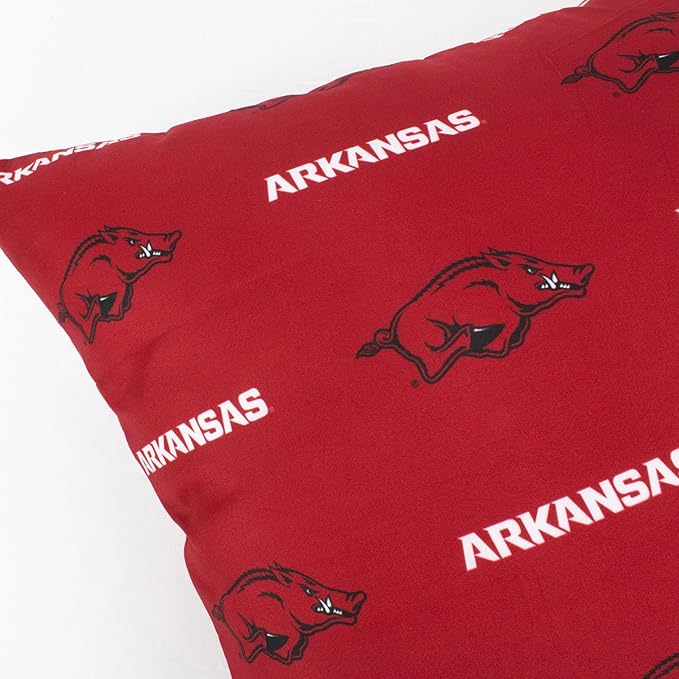 College Covers Everything Comfy Arkansas Razorbacks Pillowcase Pair, King, 20" x 40", Includes 2 King Pillowcases