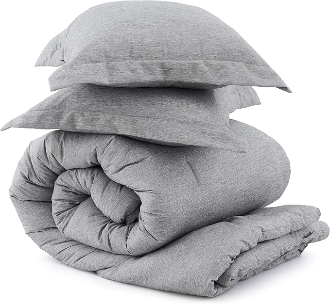 Bedsure Oversized Queen Comforter Set - Grey Soft Bedding for All Seasons, Cationic Dyed Bed Set, 3 Pieces, 1 Oversized Queen Size Comforter (98"x98") and 2 Pillow Shams (20"x26"+2")