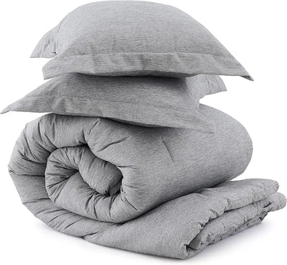 Bedsure Oversized Queen Comforter Set - Grey Soft Bedding for All Seasons, Cationic Dyed Bed Set, 3 Pieces, 1 Oversized Queen Size Comforter (98"x98") and 2 Pillow Shams (20"x26"+2")