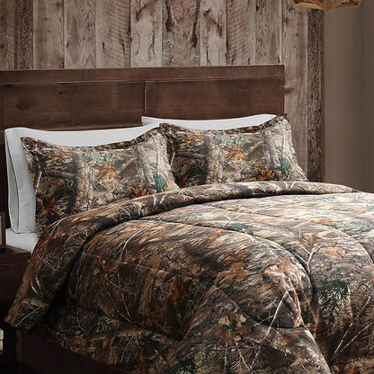 VISI-ONE Realtree Edge Camo Queen 3 Piece Comforter Set – Western Rustic Charm with Farmhouse Accents, All Season Design for Nature & Outdoor Lovers, Country Homes, Cabins, Lodges & Modern Living