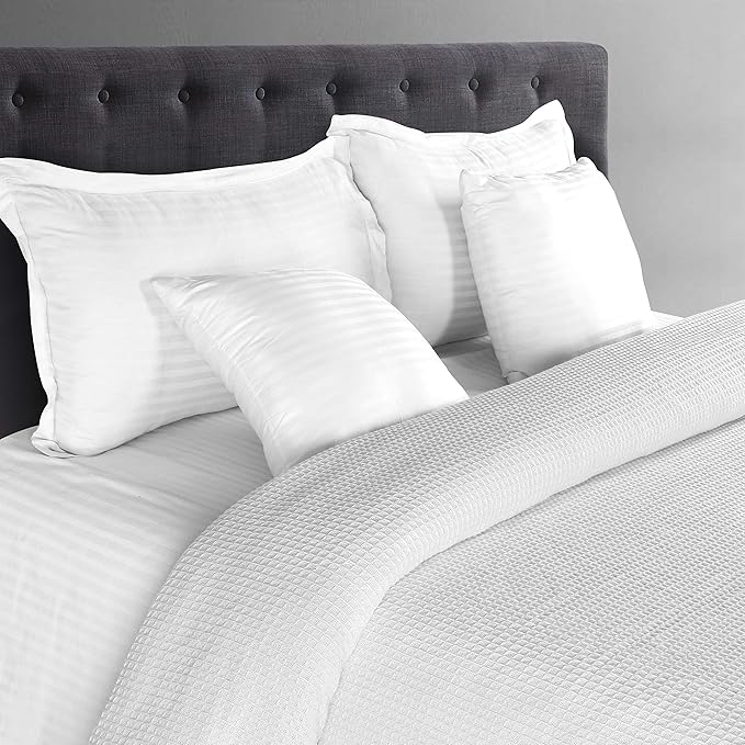 GLAMBURG 100% Cotton Thermal Blanket - Soft Waffle Twin Size, Breathable All Season Cotton Blanket, White