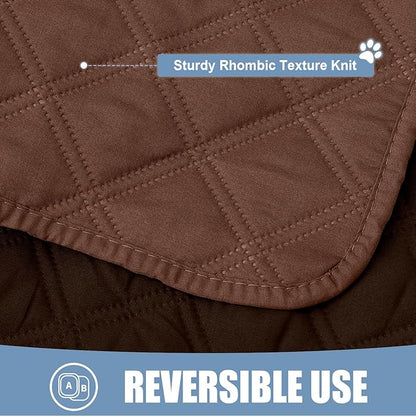 Smiry Waterproof Dog Bed Cover Pet Blanket, Soft Washable Dog Blanket for Furniture Bed Couch Sofa Reversible, Checkered (40"x70", Brown/Chocolate)