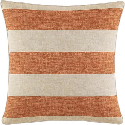 Tommy Bahama - Throw Pillow, Ideal for Bed or Couch, Striped Design, Cozy Home Essentials (Palmiers Dark Orange, 18" x 18")
