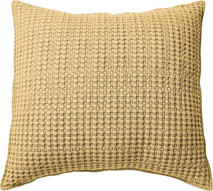 Levtex Home - Mills Waffle - Decorative Pillow - Poly Filled - Ochre - Sham Size (20 x 20in.)
