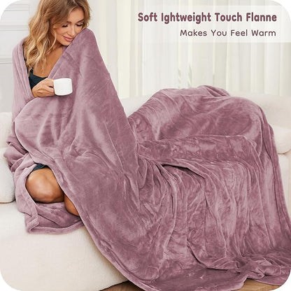 Electric Heated Blanket King Size 90"×100", Comfortable & Luxurious Flannel, 4 Heating Levels & 10 H Auto Shut Off, Purple