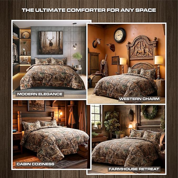 VISI-ONE Realtree Edge Camo Twin 2 Piece Comforter Set – Rustic Outdoor Design with Country, Western & Farmhouse Elements, All Season Use for Lodge, Nature-Lovers, Outdoor Enthusiasts & Modern Spaces