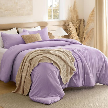 Bedsure Twin/Twin XL Comforter Set, Lavendar Soft Prewashed Bedding for All Seasons, 2 Pieces GentleSoft™ Bed Set, 1 Lightweight Comforter (68"x88") and 1 Pillowcase (20"x26")