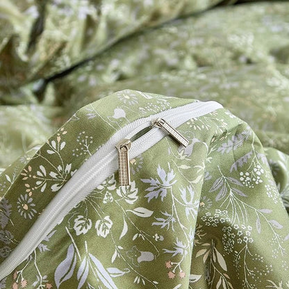 Full Size Bedding Comforter Sets (1 Comforter + 2 Pillowcases) for Bedroom Boho Premium Microfiber 3 Pieces Comforter Set Washable for All Ages, Army Green, 80''x90''