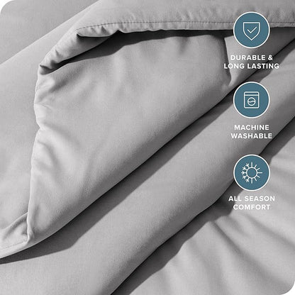Bare Home Comforter Set - King Size - Ultra-Soft - Goose Down Alternative - Premium 1800 Series - All Season Warmth Comforter (King, Light Grey)