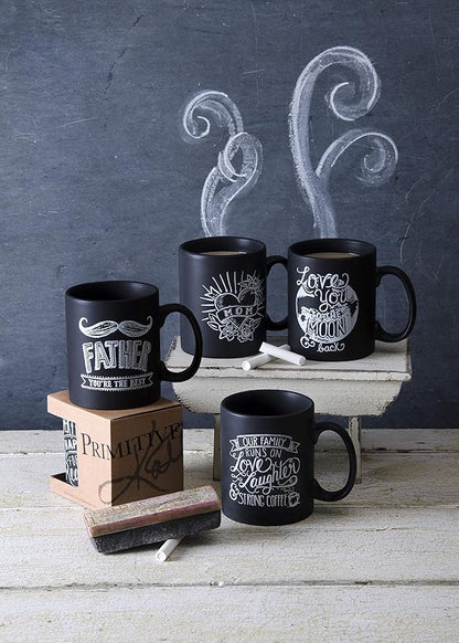 Primitives by Kathy Chalk Art Stoneware Coffee Mug, 20-Ounce, Love You To the Moon and Back