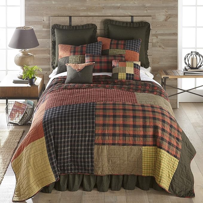 Donna Sharp Throw Pillow - Woodland Square Lodge Decorative Throw Pillow with Patchwork Pattern - Rectangular