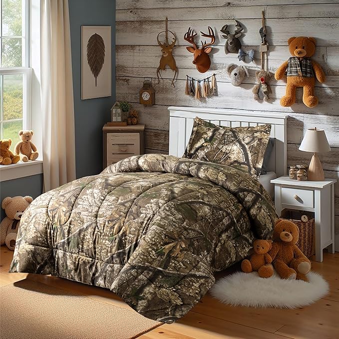 VISI-ONE Realtree APX Camo Twin 2 Piece Comforter Set – All-Season Lightweight Bedding for Kids, Toddlers, Teens, Girls & Nature Lovers, Ideal for Little Hunter’s Room, Outdoor Adventures