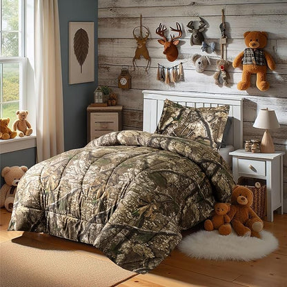 VISI-ONE Realtree APX Camo Twin 2 Piece Comforter Set – All-Season Lightweight Bedding for Kids, Toddlers, Teens, Girls & Nature Lovers, Ideal for Little Hunter’s Room, Outdoor Adventures