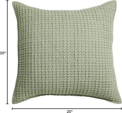 Levtex Home - Mills Waffle - Decorative Pillow - Poly Filled - Desert Sage - Sham Size (20 x 20in.)
