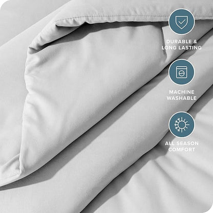 Bare Home Comforter Set - Oversized King - Ultra-Soft - Goose Down Alternative - Premium 1800 Series - All Season Warmth Comforter (Oversized King, Cloud Grey)