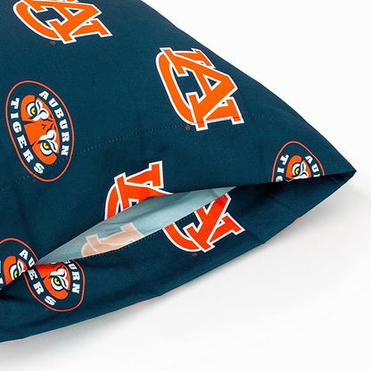 College Covers Everything Comfy Auburn Tigers Pillowcase Pair, King, 20" x 40", Includes 2 King Pillowcases