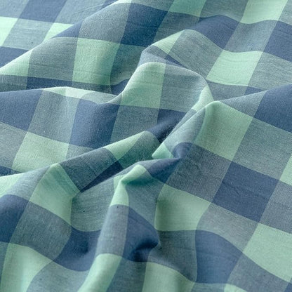 VM VOUGEMARKET Green Gingham Comforter Set Twin XL,Plaid Comforter with 2 Pillowcases for All Seasons,3 Pcs Modern Simple Grid Bedding Set for Teens Boys