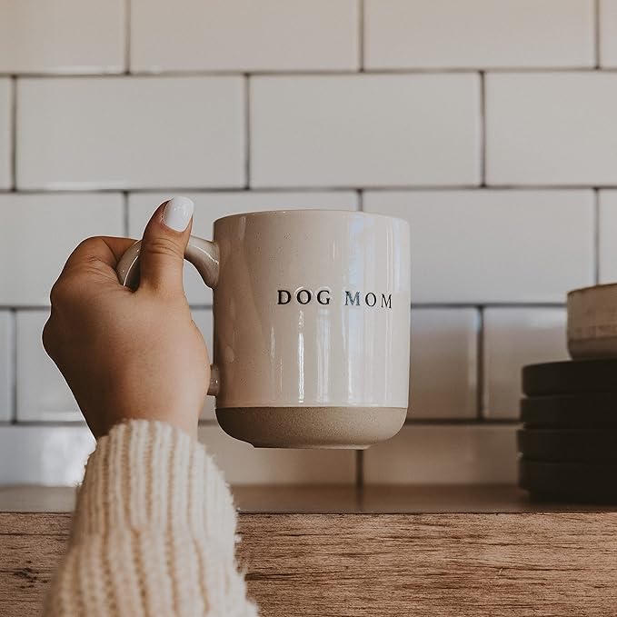 Sweet Water Decor Dog Mom Stoneware Coffee Mugs - 14Oz Cute Coffee Mugs for Hot and Cold Drinks - Dishwasher and Microwave Safe - Mothers Day Gift - Ideal for Tea and Espresso