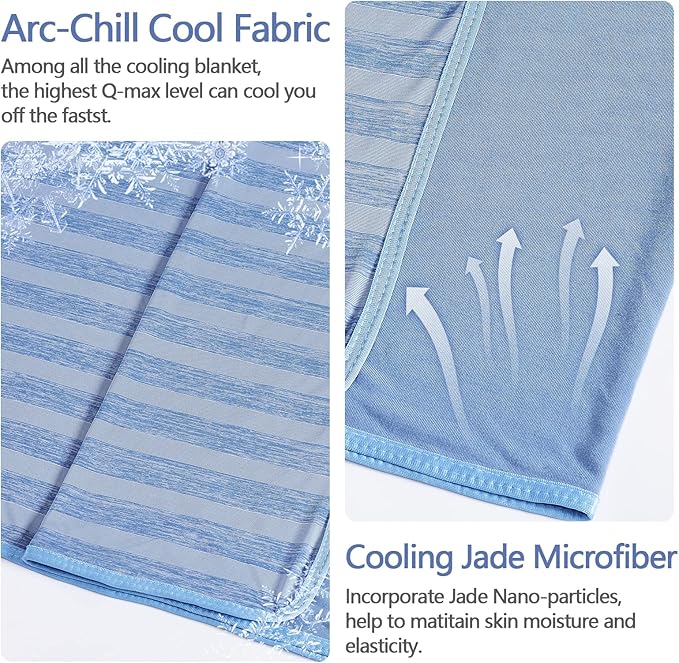 Guohaoi Cooling Blankets for Hot Sleepers,Arc-Chill Q-Max >0.5 Cool Fiber,100% Oeko-Tex Certified,Twin Full Size Lightweight Summer Cool Blanket for Travel/Outdoor Ultra Cold Breathable,60''x90''