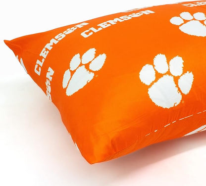 College Covers Everything Comfy Clemson Tigers Pillowcase Pair, Standard, 20" x 30", Includes 2 Pillowcases