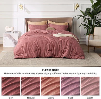 Bedsure California King Comforter Set - Pink Clay Soft Bedding for All Seasons, Cationic Dyed Bed Set, 3 Pieces, 1 California King Size Comforter (104"x96") and 2 Pillow Shams (20"x36"+2")