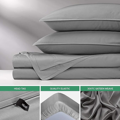Pure Bamboo King Sheets, Genuine 100% Organic Viscose Derived from Bamboo Bed Sheet Set, Luxuriously Soft & Cooling, Double Stitching, 2 Year Quality Promise (King, Stone Grey)