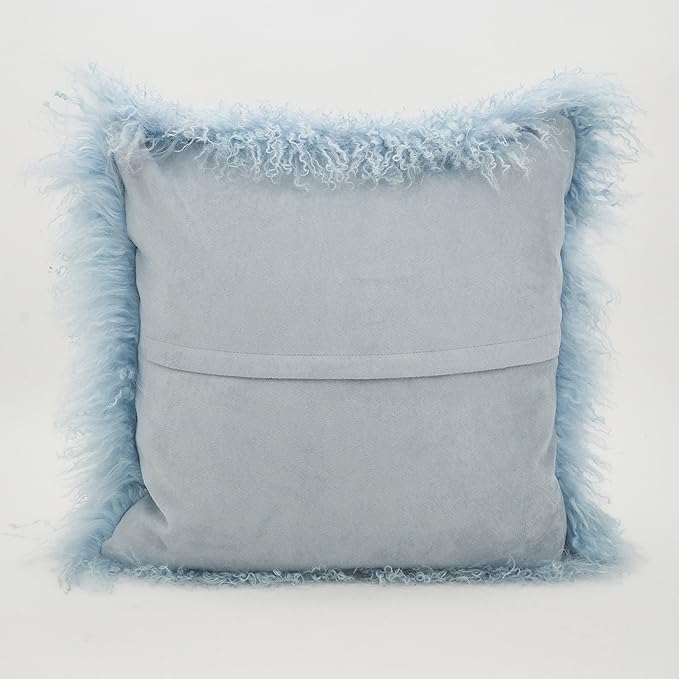 SARO LIFESTYLE Mongolian Lamb Fur Poly Filled Throw Pillow