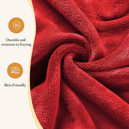Electric Heated Blanket 72"x84" Full Size Coral Fleece - 4 Heat Settings & 10H Auto Shut Off for Safe Overnight Use, Fast Heating, Machine Washable for Bed, Couch, Office - Red
