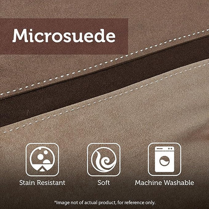 Madison Park Boone Cozy Comforter Set, Faux Suede, Deluxe Hotel Styling All Season Down Alternative Bedding Matching Shams, Decorative Pillow, California King (104 in x 92in), Rustic Brown 7 Piece