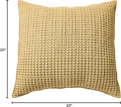 Levtex Home - Mills Waffle - Decorative Pillow - Poly Filled - Ochre - Sham Size (20 x 20in.)