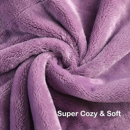 Electric Heated Blanket Queen Size 84"x90", Soft Plush Microplush for Bed, Dual Controllers & Heating Zones, 10Hs Auto Off & 5 Heating Levels, Machine Washable, Gifts for Family-Light Purple
