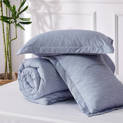 Bedsure Full Comforter Set - Navy Blue Soft Bedding for All Seasons, Cationic Dyed Bed Set, 3 Pieces, 1 Full Size Comforter (82"x86") and 2 Pillow Shams (20"x26"+2")