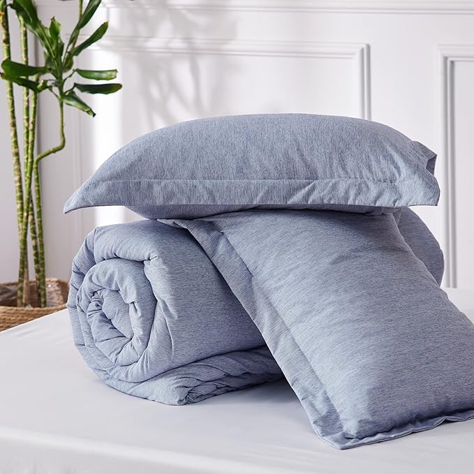 Bedsure King Size Comforter Set - Navy Blue Soft Bedding for All Seasons, Cationic Dyed Bed Set, 3 Pieces, 1 King Size Comforter (104"x90") and 2 Pillow Shams (20"x36"+2")