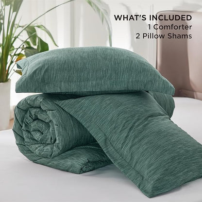 Bedsure California King Comforter Set - Emerald Green Soft Bedding for All Seasons, Cationic Dyed Bed Set, 3 Pieces, 1 California King Size Comforter (104"x96") and 2 Pillow Shams (20"x36"+2")