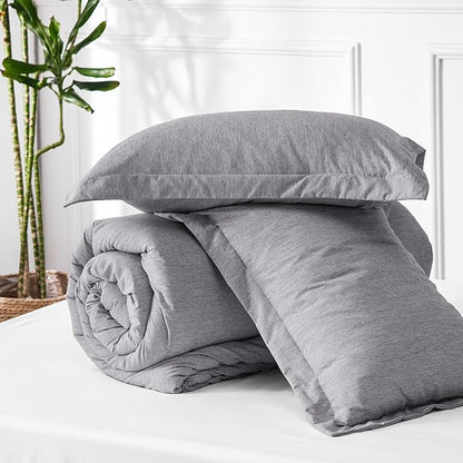 Bedsure King Size Comforter Set - Dark Grey King Comforter Set, Soft Bedding for All Seasons, Cationic Dyed Bedding Set, 3 Pieces, 1 Comforter (104"x90") and 2 Pillow Shams (20"x36"+2")