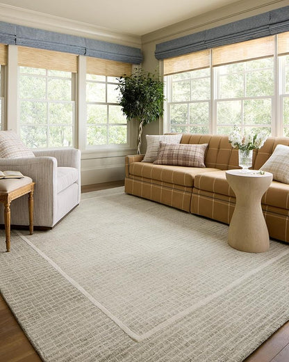 Loloi Chris Loves Julia Cricket Collection PCJ0013 Beige/Black 22'' x 22'' Cover w/Down Pillow