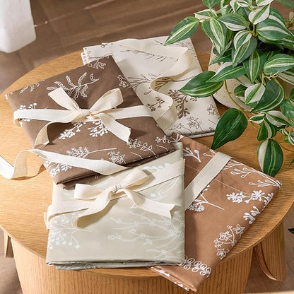 Bedsure King Comforter Set - Brown Bed Set, 3 Pieces Cute Floral Bedding, 1 Soft Reversible Botanical Flowers Comforter and 2 Pillow Shams