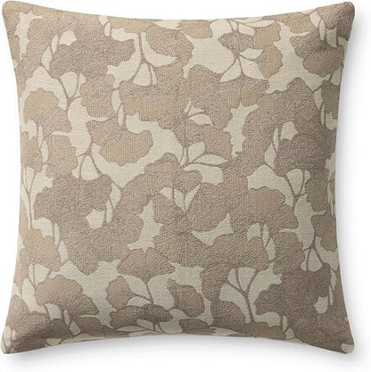 Loloi Chris Loves Julia Fawn Collection PCJ0032 Ivory/Silver 20'' x 20'' Cover w/Poly Pillow