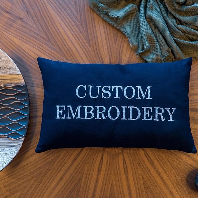 Create Your Own Embroidered Throw Pillow – Personalized with Name, Quote, Monogram, Logo or Shape – Handmade on Durable Cotton – Thoughtful Gift Idea for Loved Ones, Home Accent or Special Occasions
