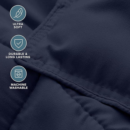 Bare Home Comforter Set - Oversized Queen Size - Ultra-Soft - Goose Down Alternative - Premium 1800 Series - All Season Warmth (Oversized Queen, Midnight Blue)