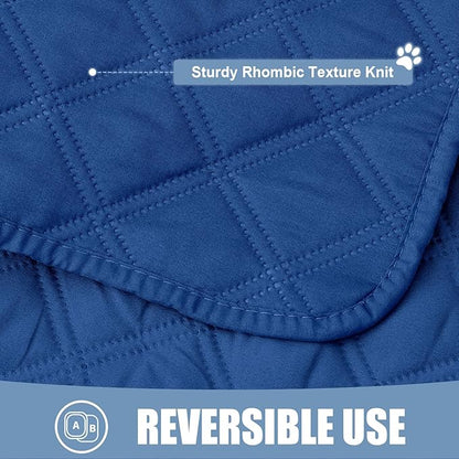 Smiry Waterproof Dog Bed Cover Pet Blanket, Soft Washable Dog Blanket for Furniture Bed Couch Sofa Reversible, Checkered (68"x82", Navy/Navy)
