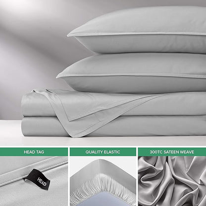 Pure Bamboo California King Sheets, Genuine 100% Organic Viscose Derived from Bamboo Bed Sheet Set, Soft & Cooling, Double Stitching, 2 Year Quality Promise (California King, Silver Pearl)